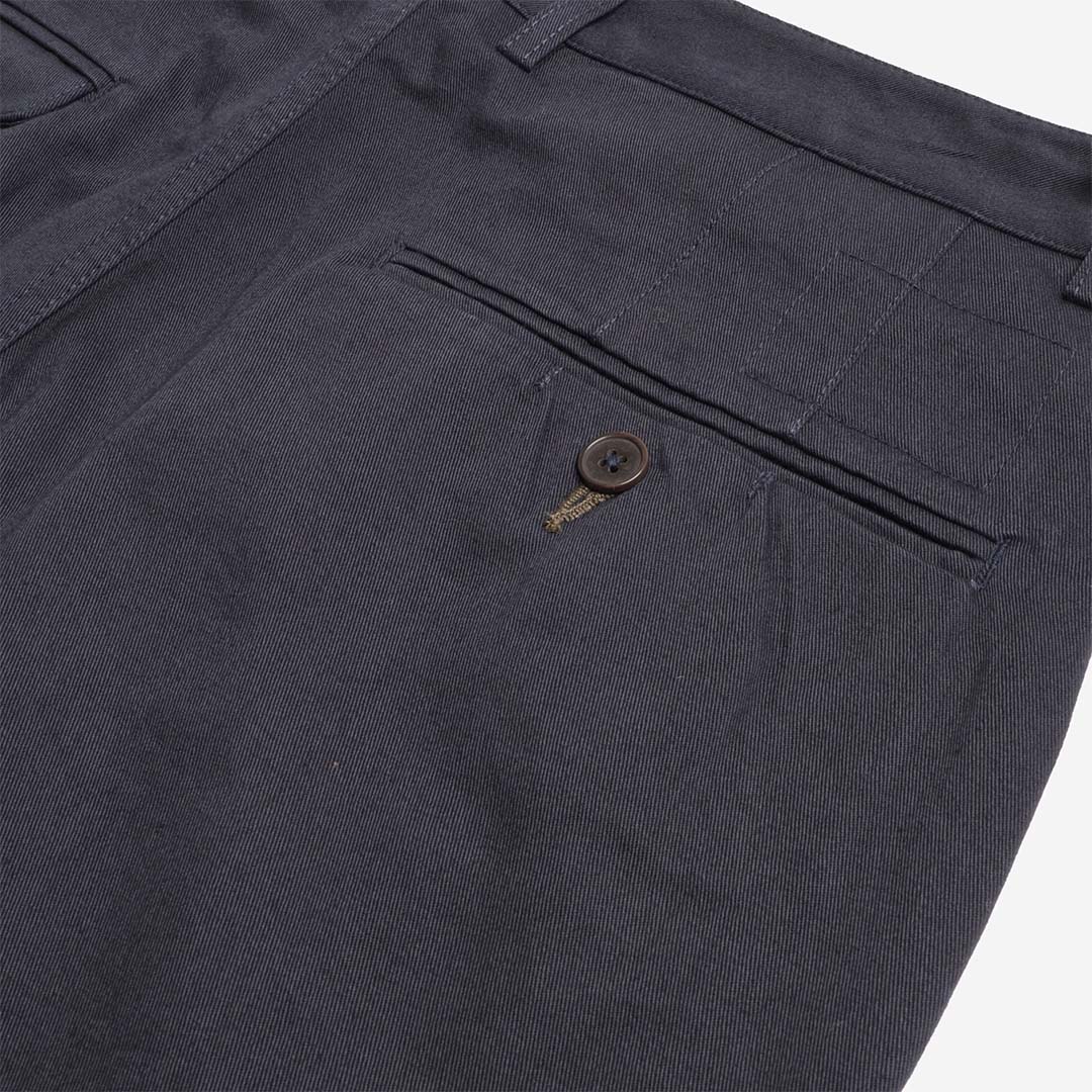 Universal Works Double Pleat Pant, Navy Twill, Detail Shot 4