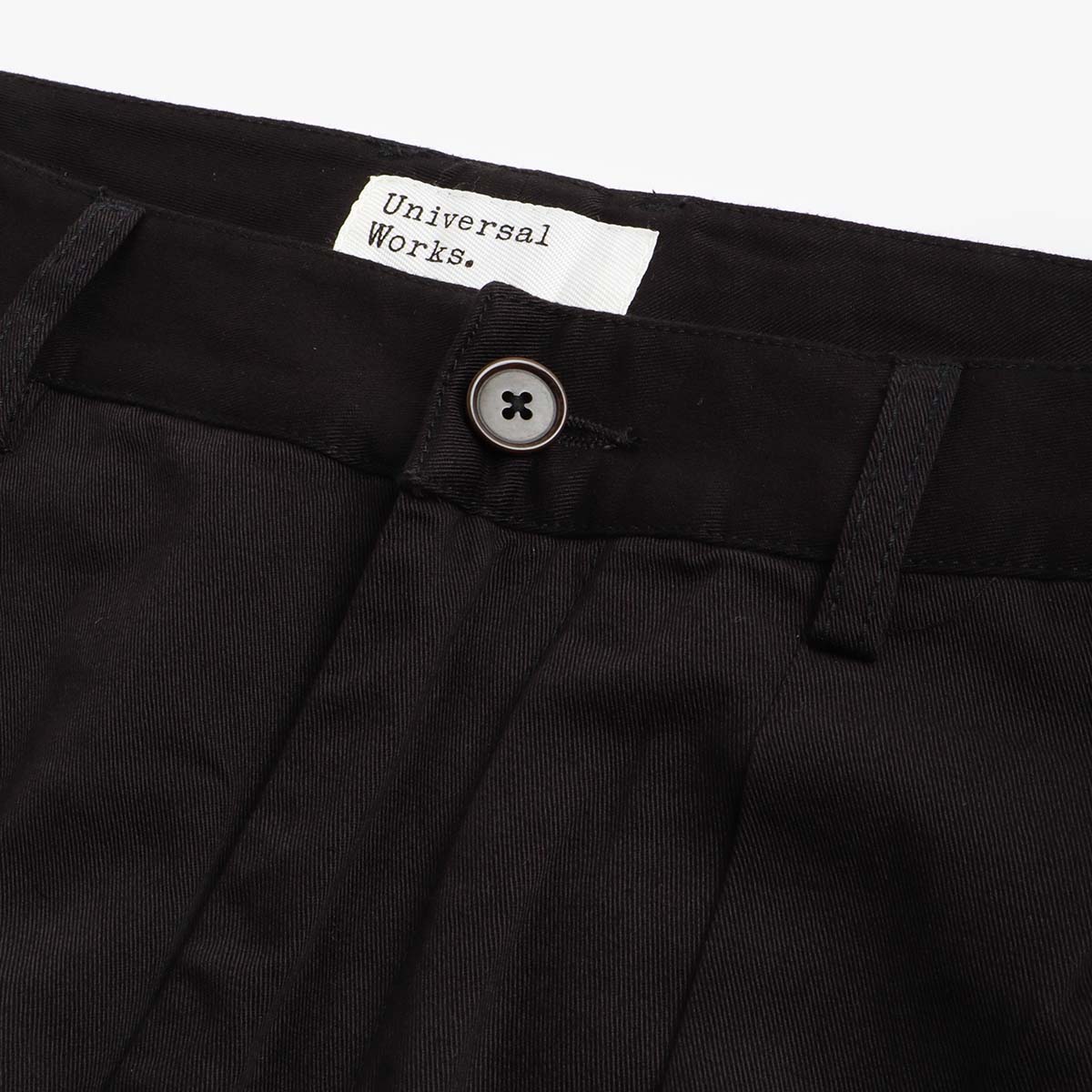 Universal Works Double Pleat Pant, Black, Detail Shot 5