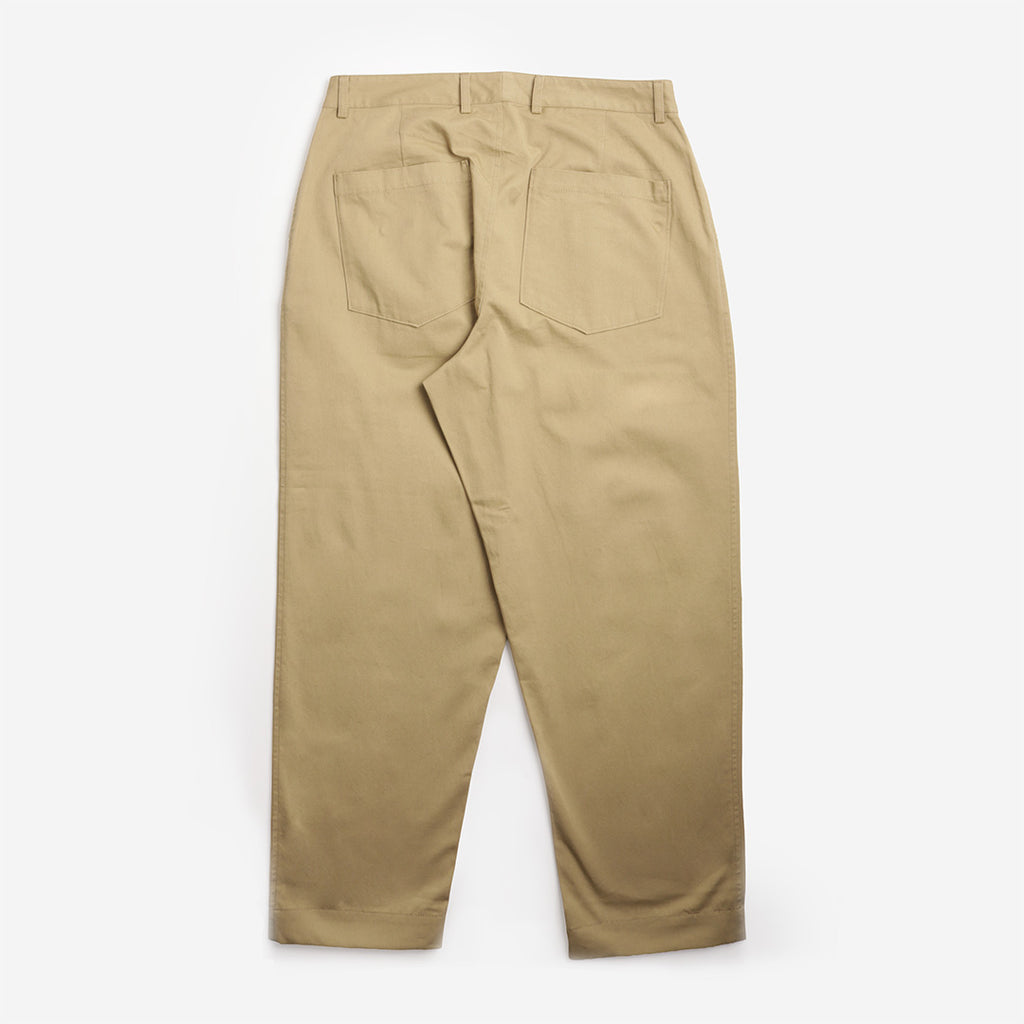 Universal Works Duke Pant in Sand, back view