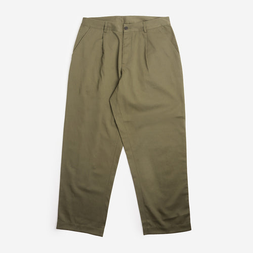 Universal Works Duke Pant in Light Olive, front view