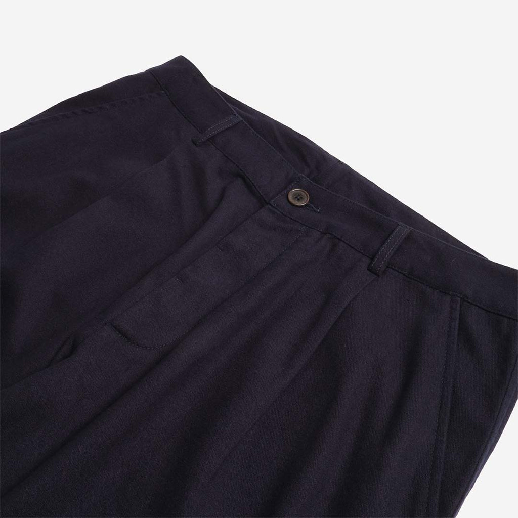 Universal Works Duke Pant, Brushed Moleskin Navy, Detail Shot 2