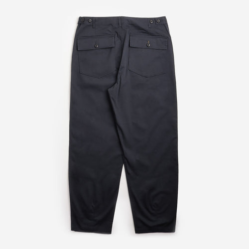 Universal Works Fatigue Pant in Navy, back view