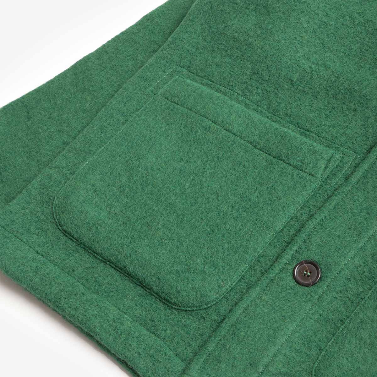 Universal Works Field Jacket, Wool Fleece Green, Detail Shot 3
