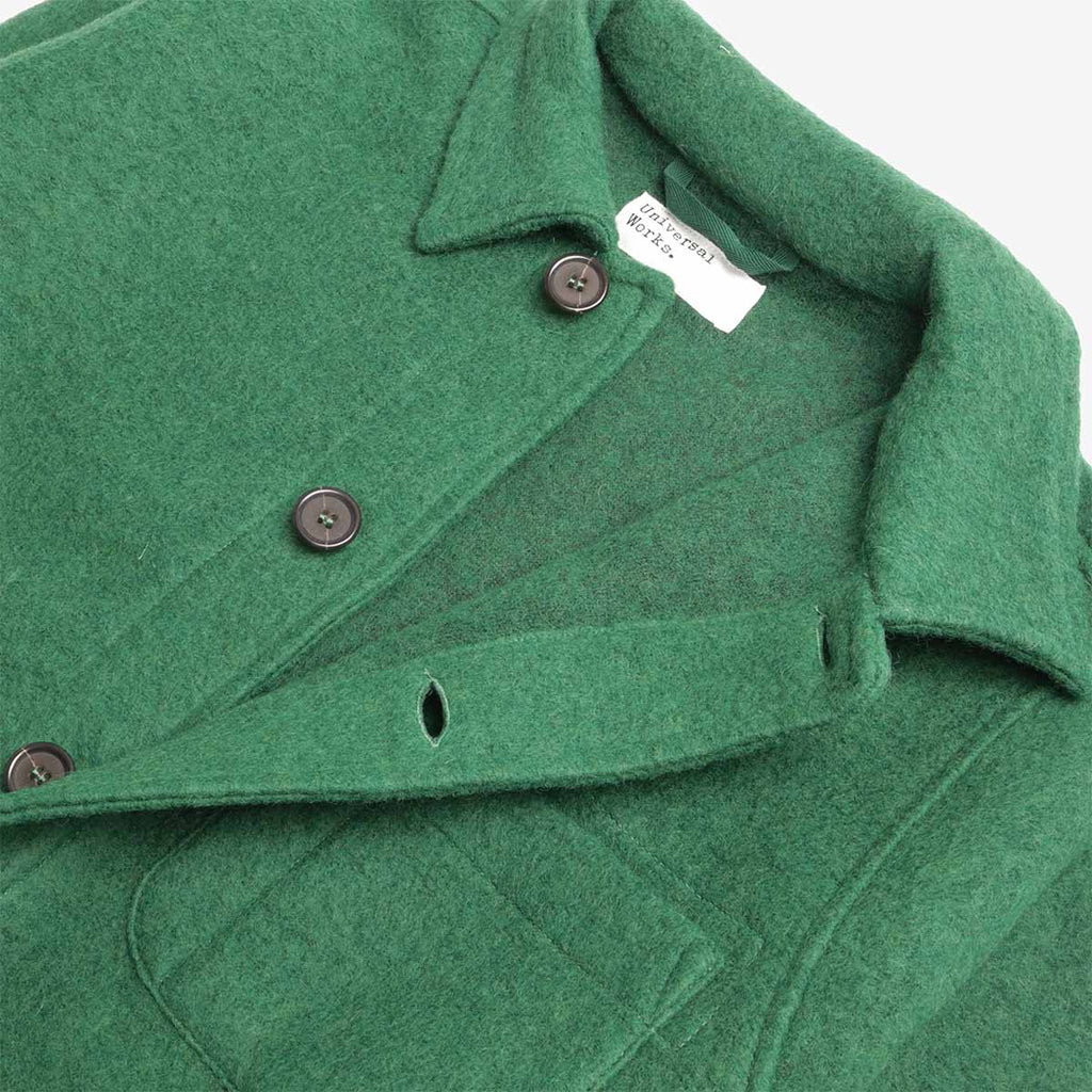 Universal Works Field Jacket, Wool Fleece Green, Detail Shot 5