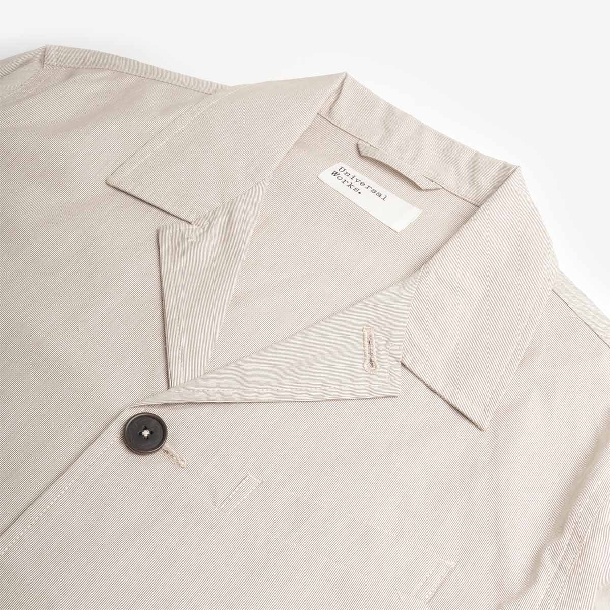 main Universal Works Franck Jacket, Kennedy Stripe Brown, Detail Shot 3