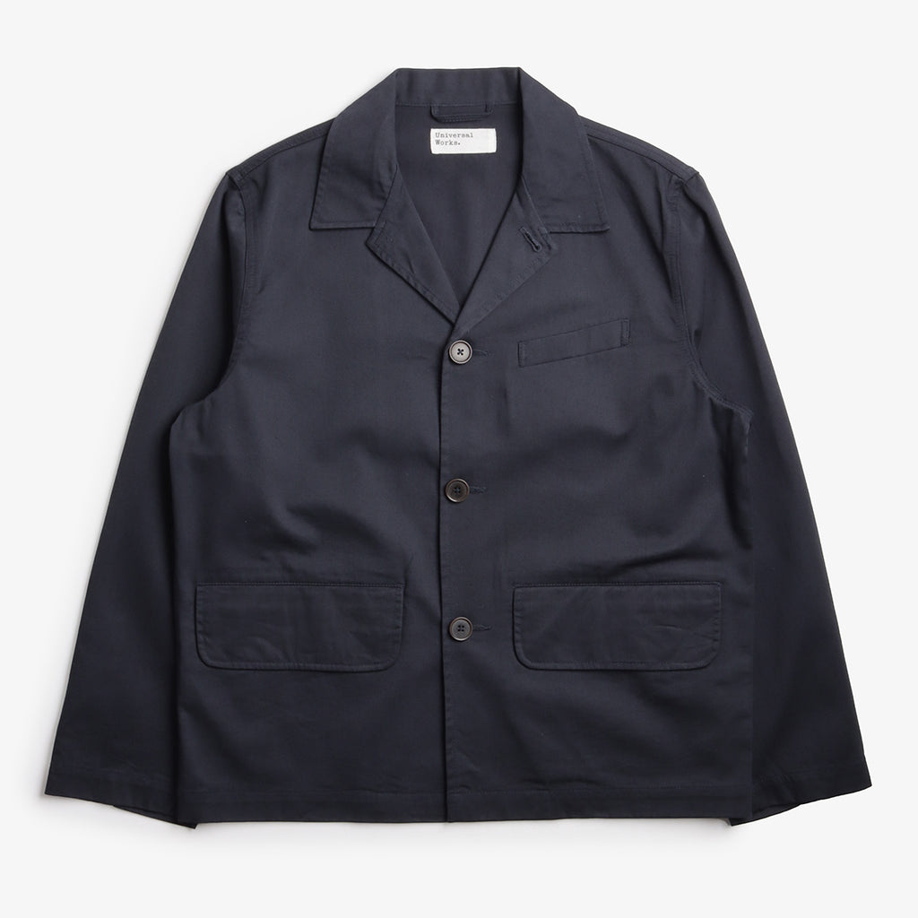 Universal Works Franck Jacket, Navy Twill, Detail Shot 1