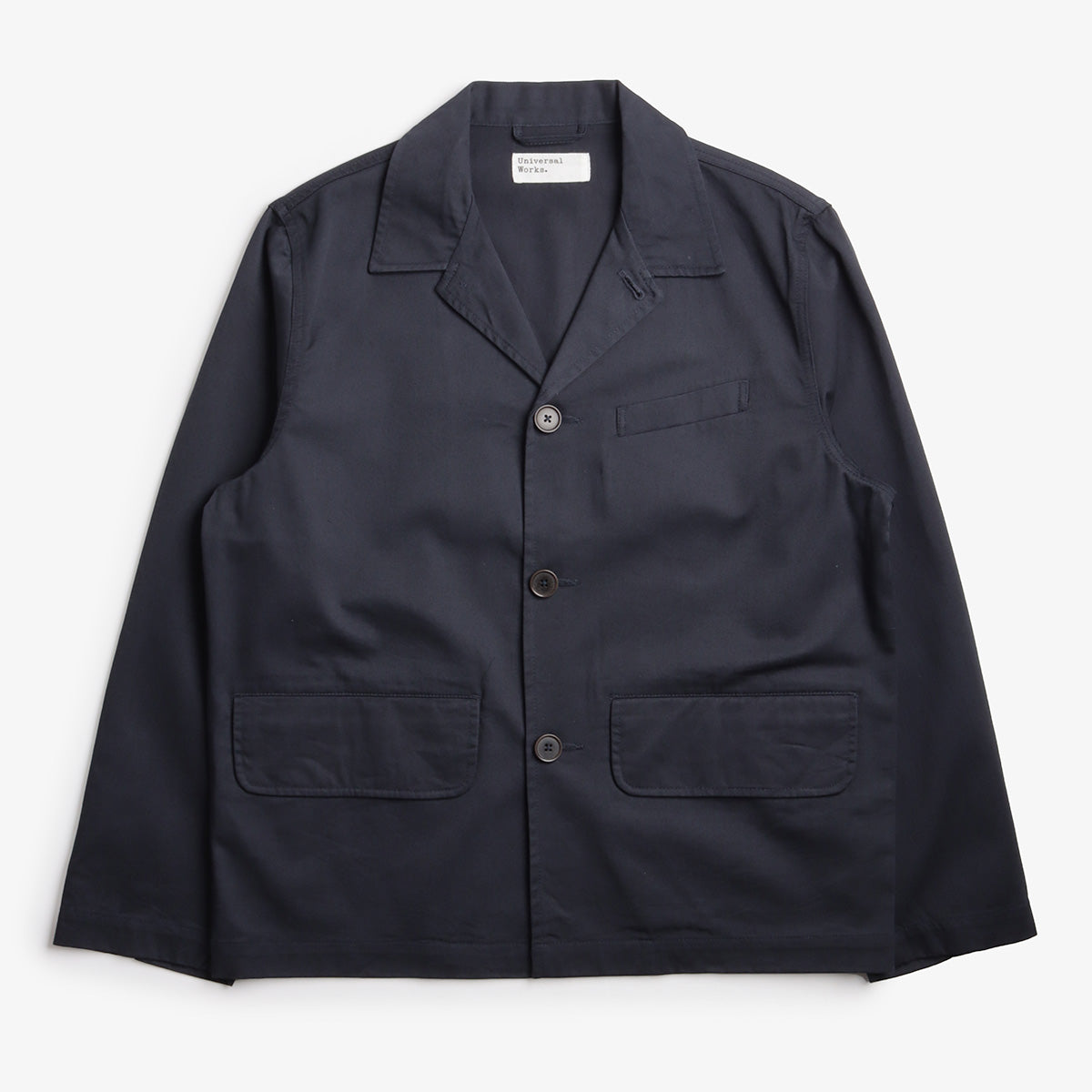 Universal Works Franck Jacket, Navy Twill, Detail Shot 1