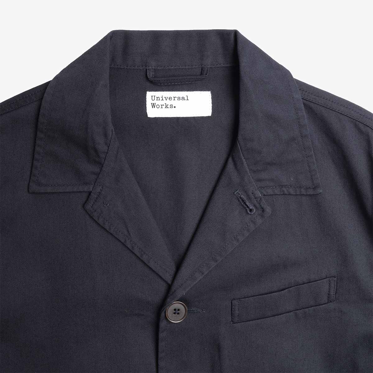 Universal Works Franck Jacket, Navy Twill, Detail Shot 3