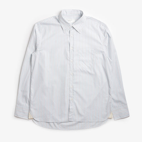 Universal Works Lazy Day Shirt, Urban Stripe Sky, Detail Shot 1