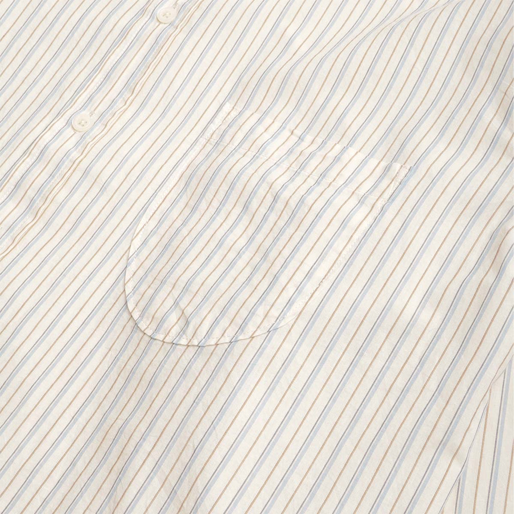 Universal Works Lazy Day Shirt, Pop Stripe One Ecru, Detail Shot 2