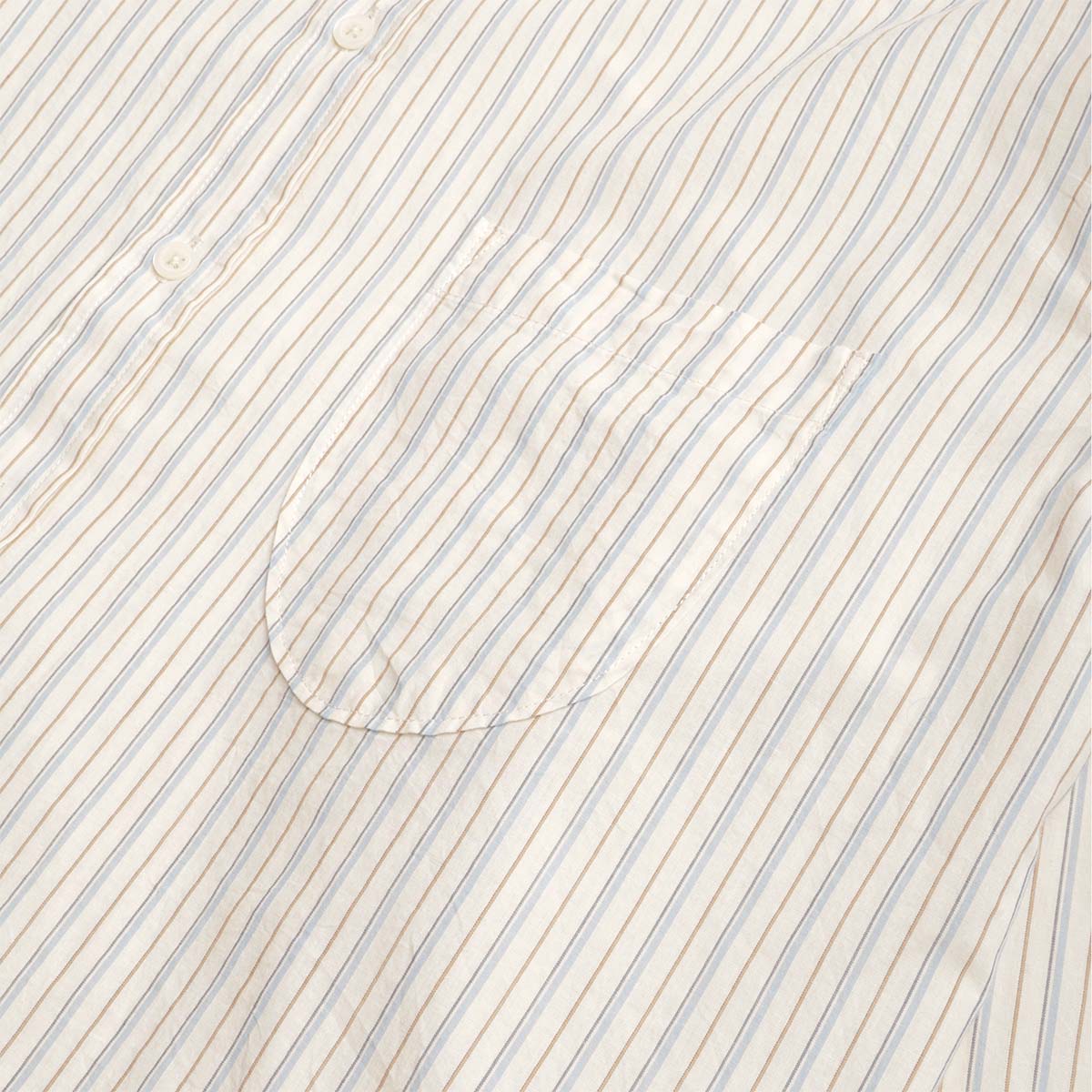 Universal Works Lazy Day Shirt, Pop Stripe One Ecru, Detail Shot 2