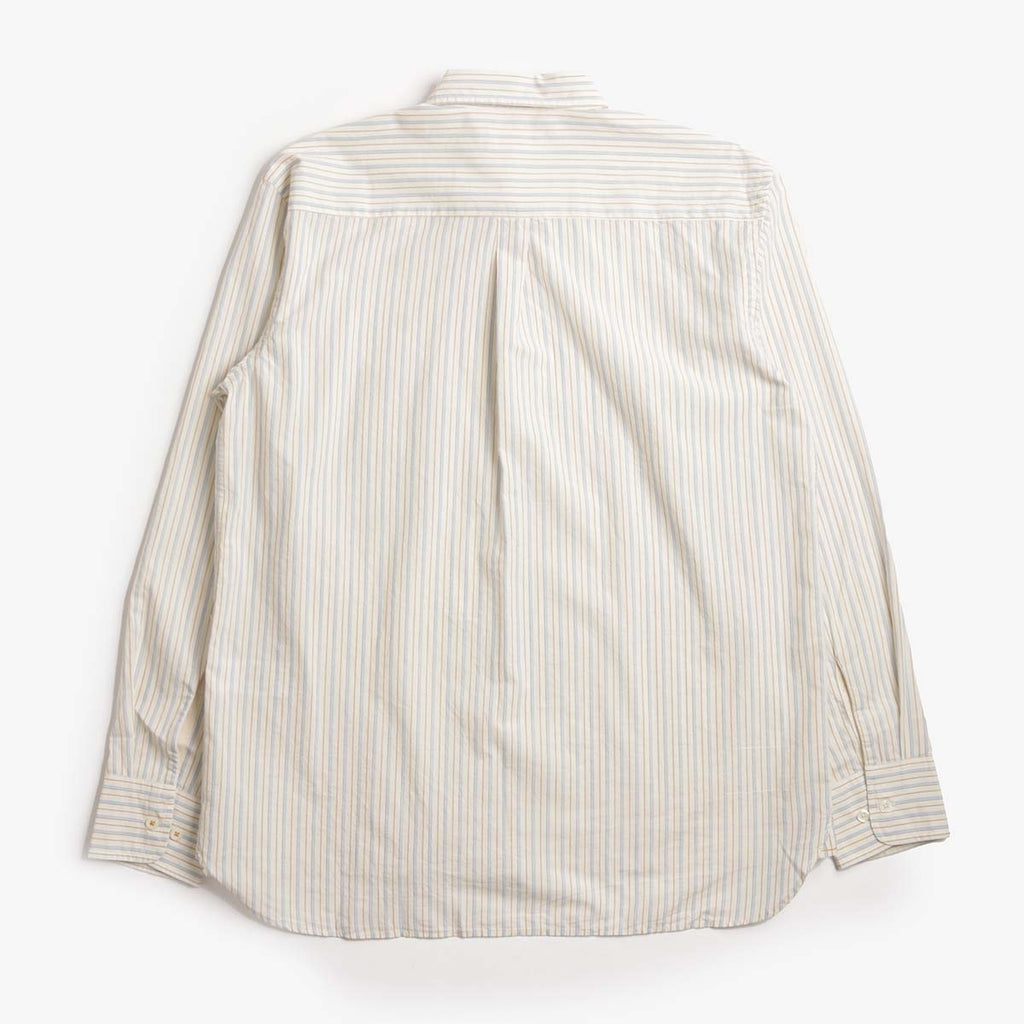 Universal Works Lazy Day Shirt, Pop Stripe One Ecru, Detail Shot 4