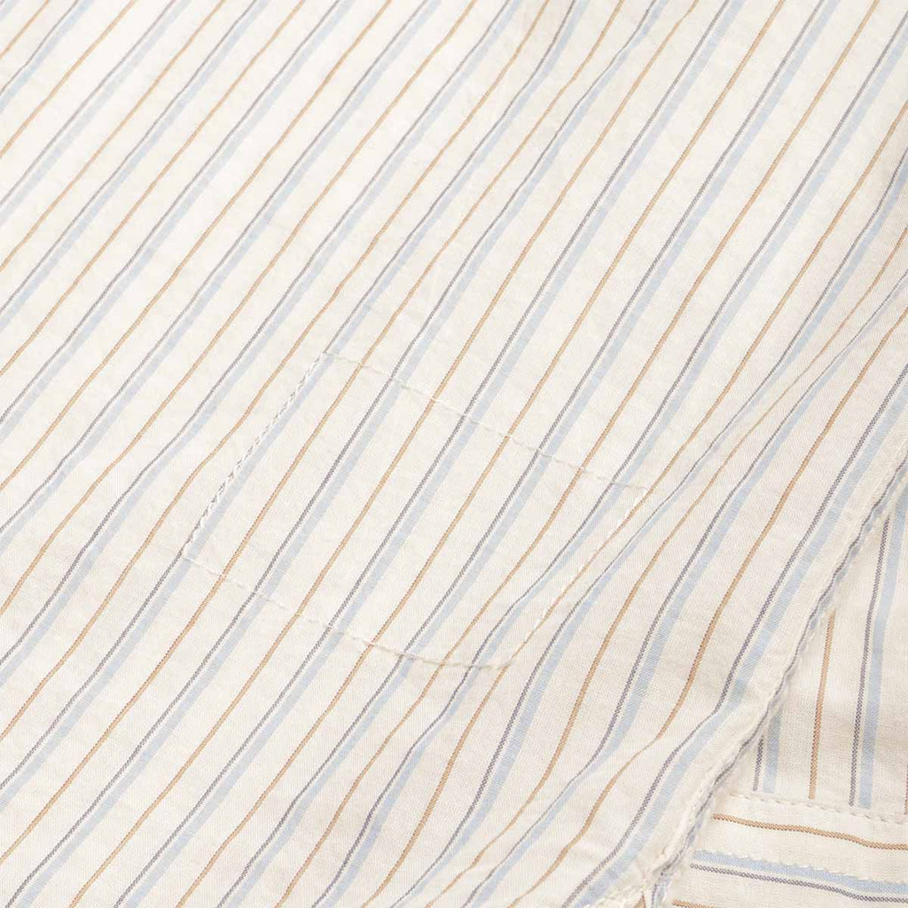 Universal Works Lazy Day Shirt, Pop Stripe One Ecru, Detail Shot 5