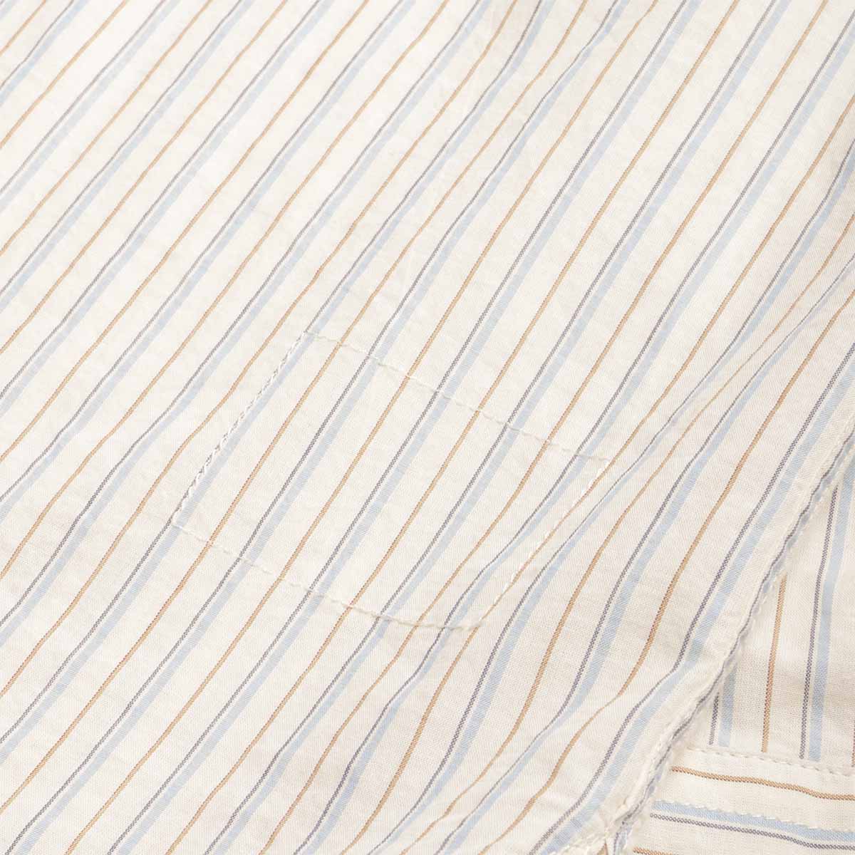 Universal Works Lazy Day Shirt, Pop Stripe One Ecru, Detail Shot 5