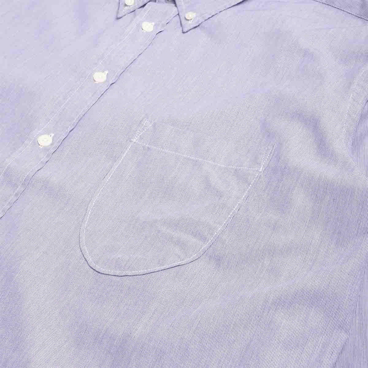 Universal Works Lazy Day Shirt, Blue Classic Stripe, Detail Shot 3