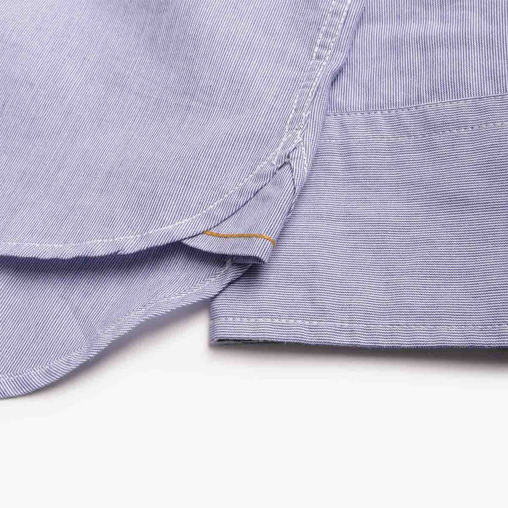 Universal Works Lazy Day Shirt, Blue Classic Stripe, Detail Shot 4