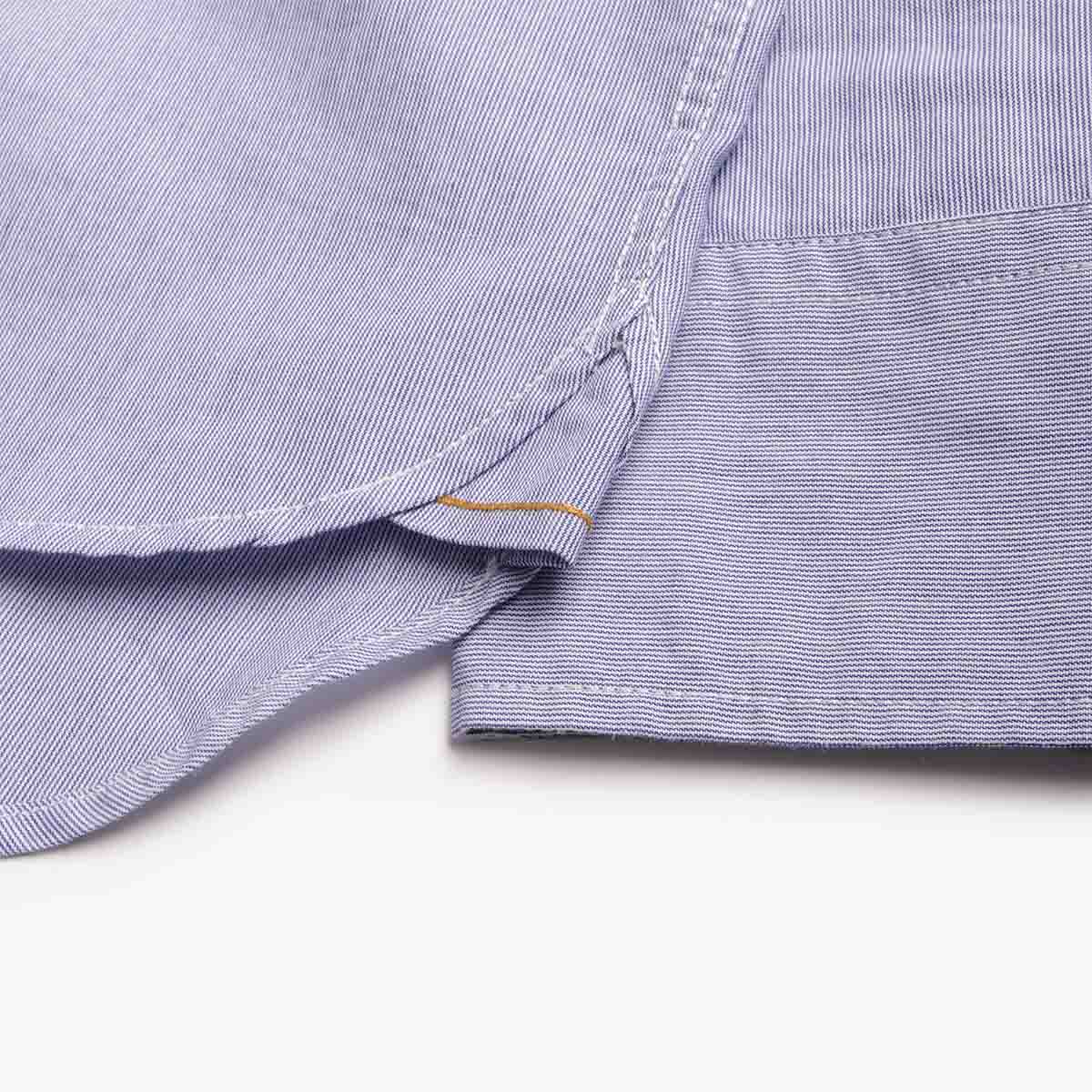 Universal Works Lazy Day Shirt, Blue Classic Stripe, Detail Shot 4