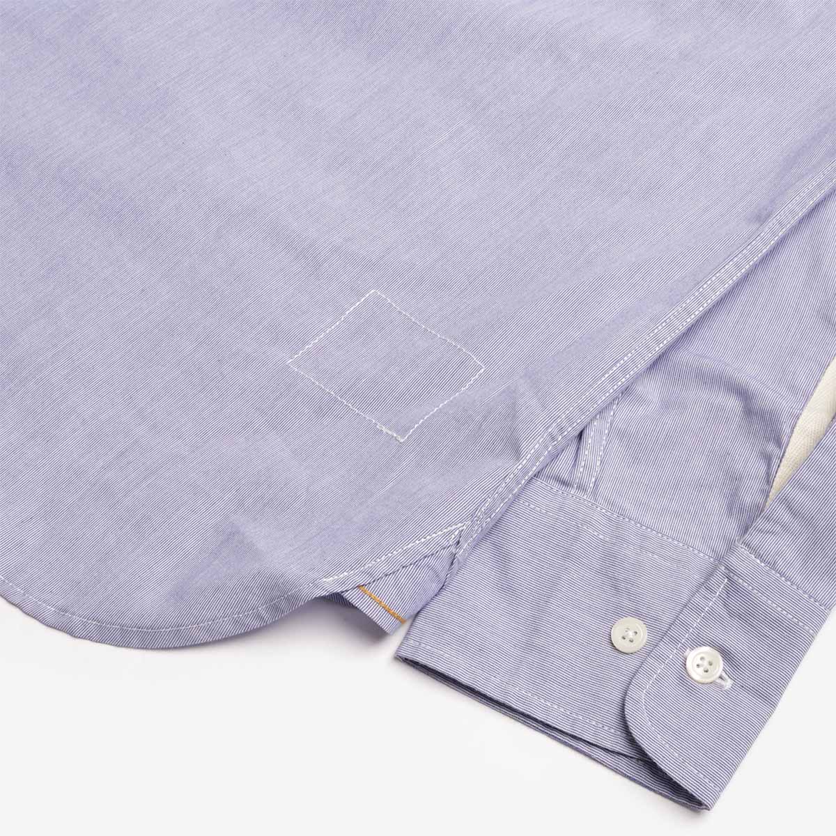 Universal Works Lazy Day Shirt, Blue Classic Stripe, Detail Shot 6
