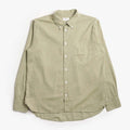Universal Works Lazy Day Shirt, Neptune Cotton Green, Detail Shot 1