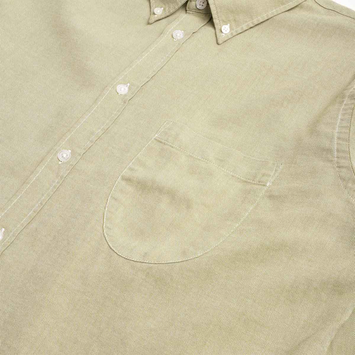 Universal Works Lazy Day Shirt, Neptune Cotton Green, Detail Shot 3