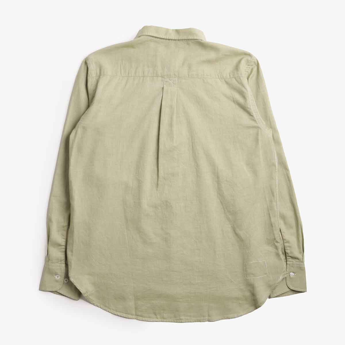 Universal Works Lazy Day Shirt, Neptune Cotton Green, Detail Shot 4