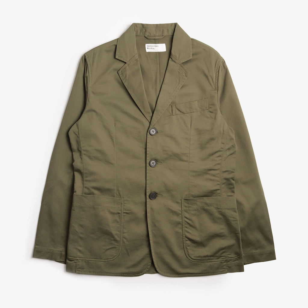 Universal Works London Jacket, Light Olive Twill, Detail Shot 1
