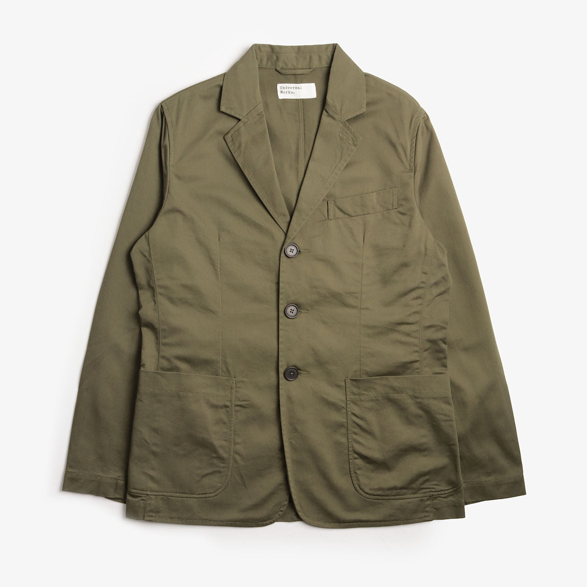 Universal Works London Jacket, Light Olive Twill, Detail Shot 1
