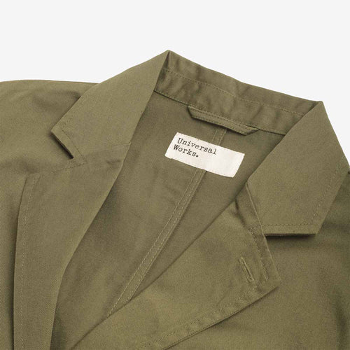 Universal Works London Jacket, Light Olive Twill, Detail Shot 2
