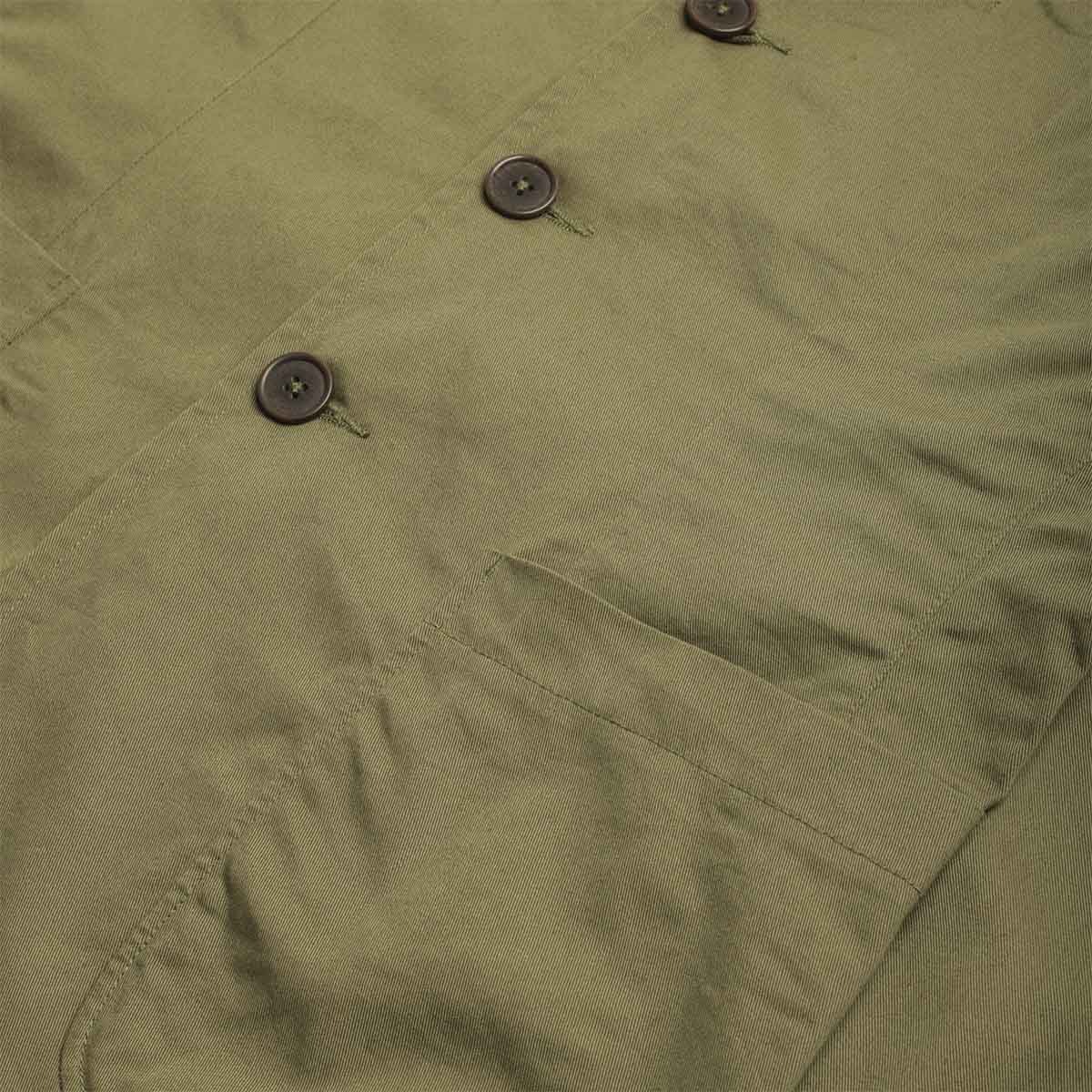 Universal Works London Jacket, Light Olive Twill, Detail Shot 3