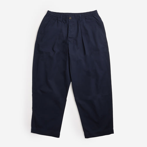 Universal Works Micro Canvas Oxford Pant in Navy, front view