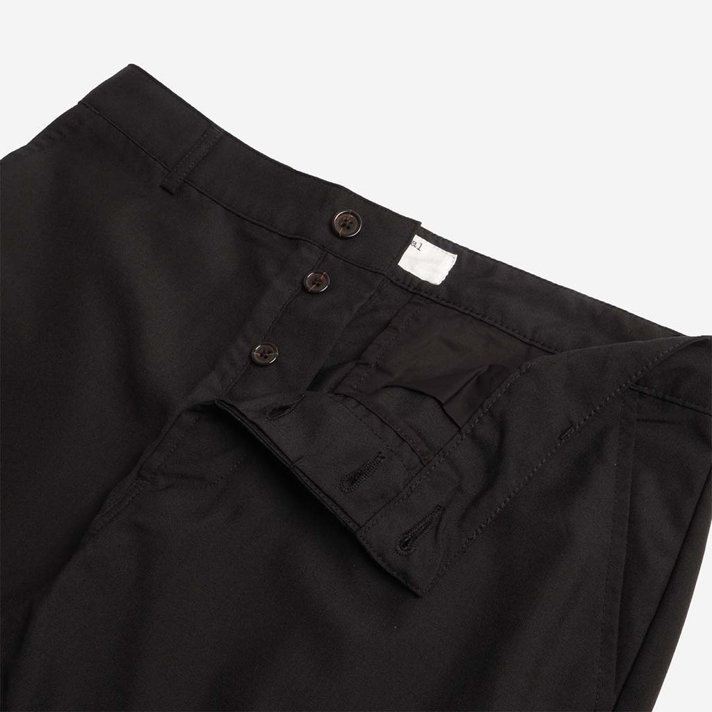 Universal Works Military Chino, Black Tropical Suiting, Detail Shot 2