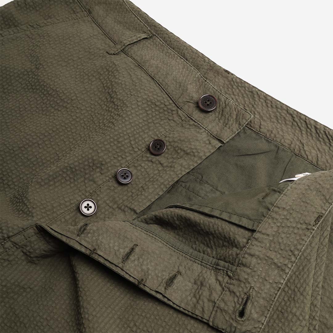 Universal Works Military Chino Pant - Merida Seersucker Olive