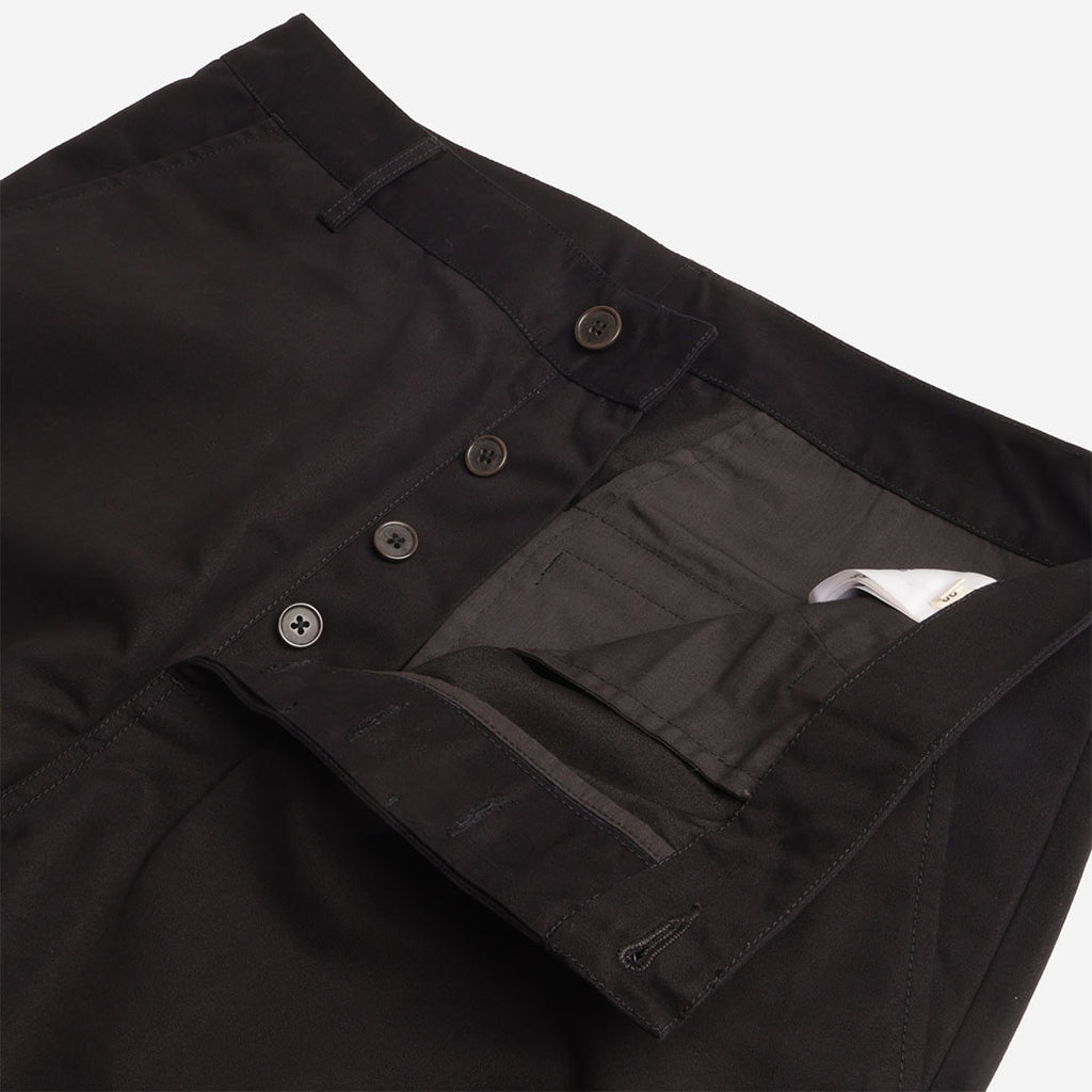 Universal Works Military Chino Pant, Brushed Polytech Black, Detail Shot 3