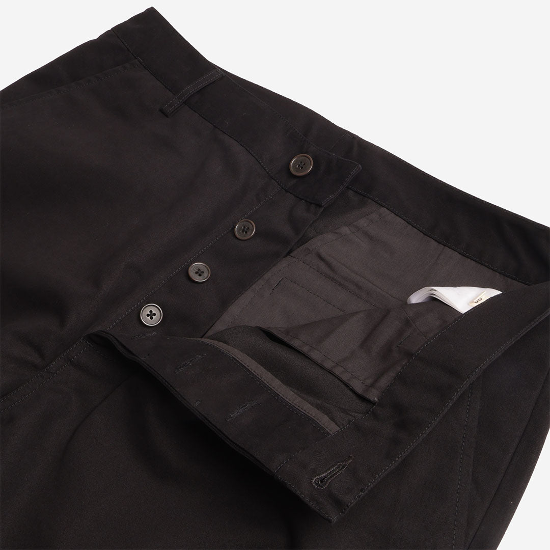 Universal Works Military Chino Pant, Brushed Polytech Black, Detail Shot 3