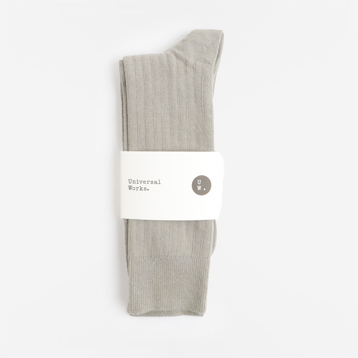 Universal Works Modal Rib Knit Socks, Grey, Detail Shot 2