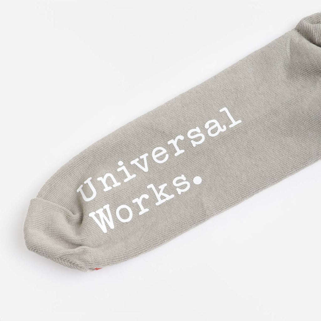 Universal Works Modal Rib Knit Socks, Grey, Detail Shot 3