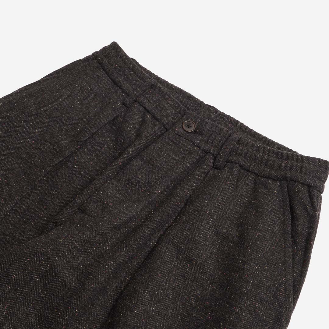 Universal Works Oxford Pant, Salt N Pepper Tweed Black, Detail Shot 2