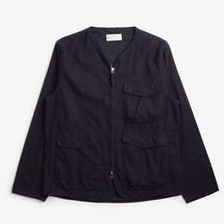 thumbnail Universal Works Parachute Liner Jacket, Brushed Moleskin Navy, Detail Shot 1