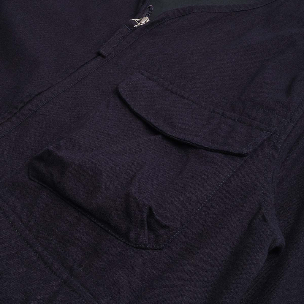 Universal Works Parachute Liner Jacket, Brushed Moleskin Navy, Detail Shot 2