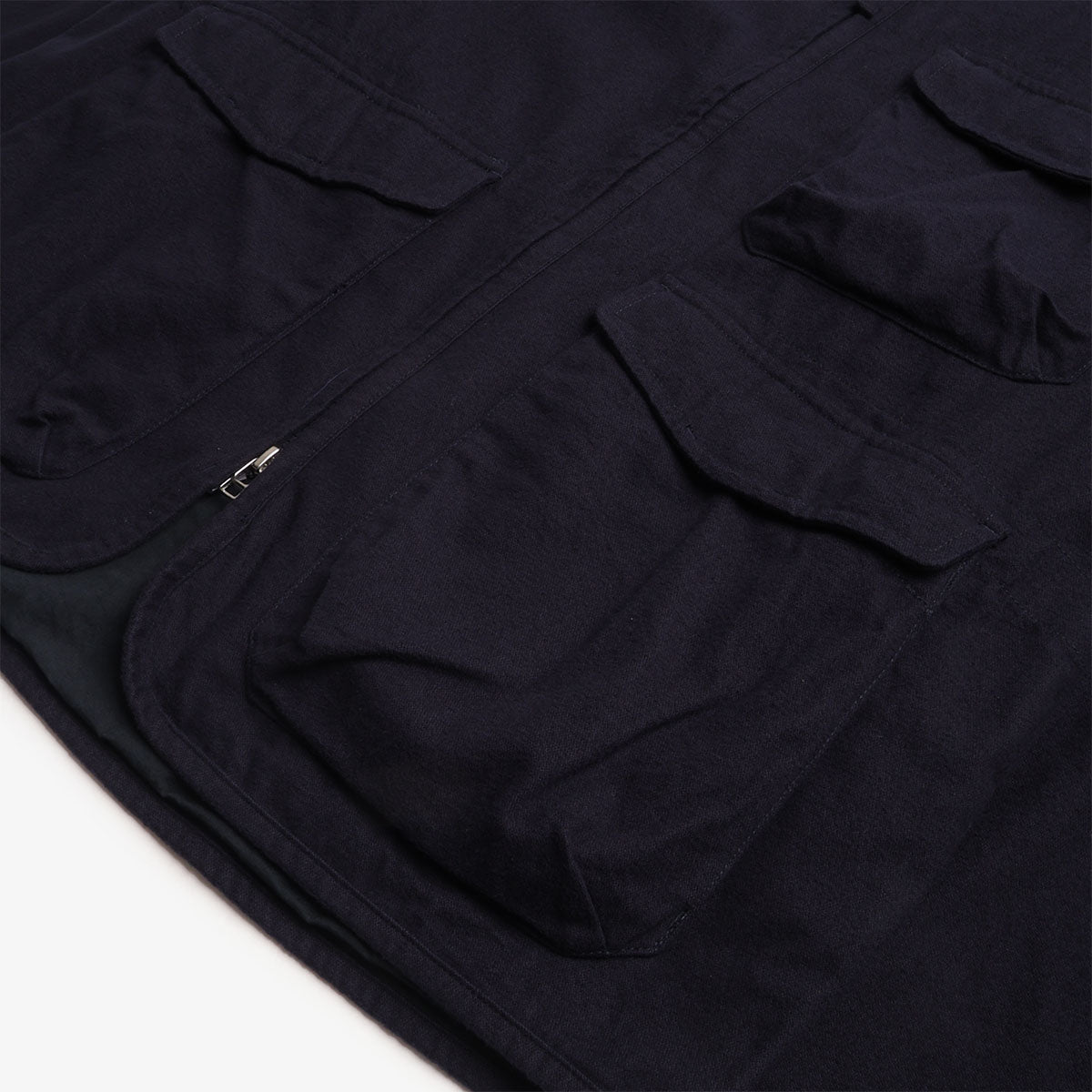 Universal Works Parachute Liner Jacket, Brushed Moleskin Navy, Detail Shot 3