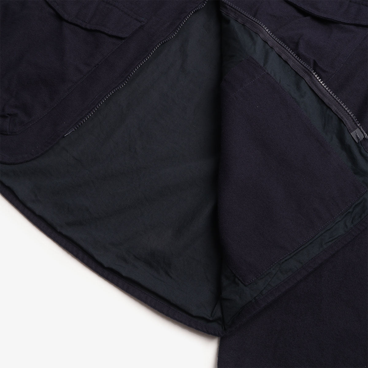 Universal Works Parachute Liner Jacket, Brushed Moleskin Navy, Detail Shot 4