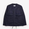 Universal Works Parachute Shirt, Navy Linen Cotton Shirting, Detail Shot 1
