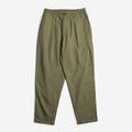 Universal Works Pleated Track Pant, Olive Recycled Poly Tech, Detail Shot 1