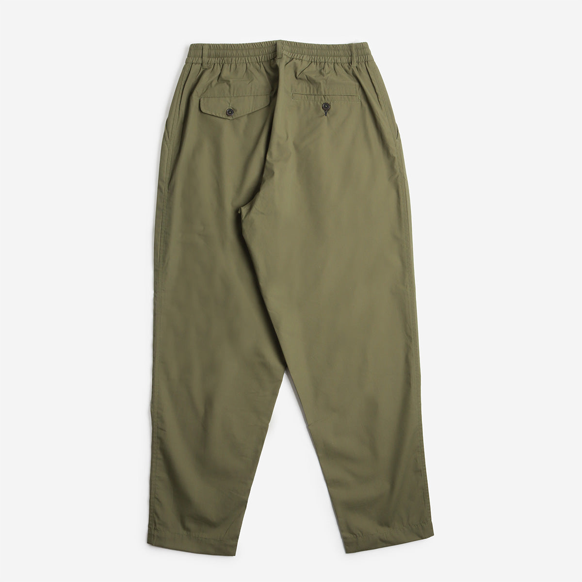 Universal Works Pleated Track Pant, Olive Recycled Poly Tech, Detail Shot 4