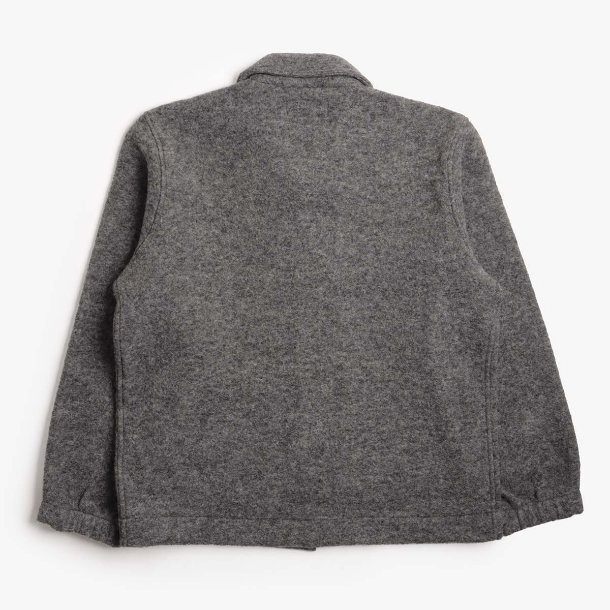 Universal Works Rams Jacket, Grey Marl Wool Fleece, Detail Shot 2