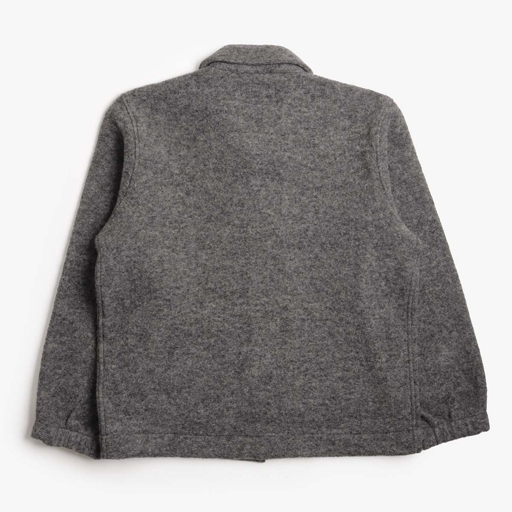 Universal Works Rams Jacket, Grey Marl Wool Fleece, Detail Shot 6
