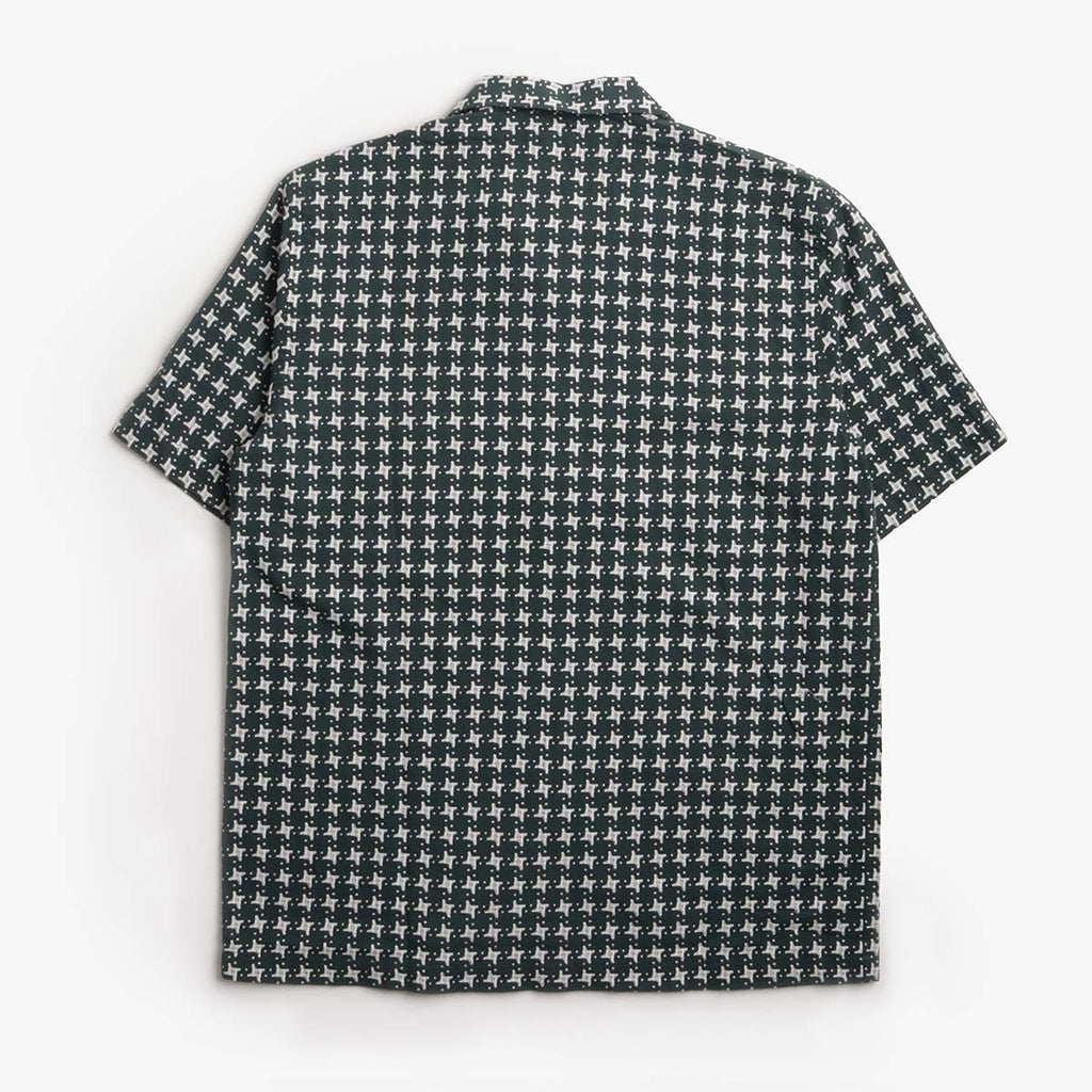 Universal Works Road Shirt, Green White, Detail Shot 2