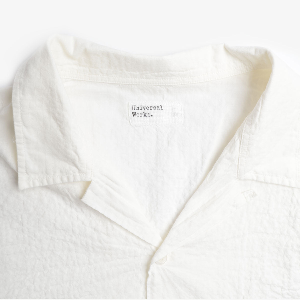 Universal Works Road Shirt, Arten Seersucker Ecru, Detail Shot 3