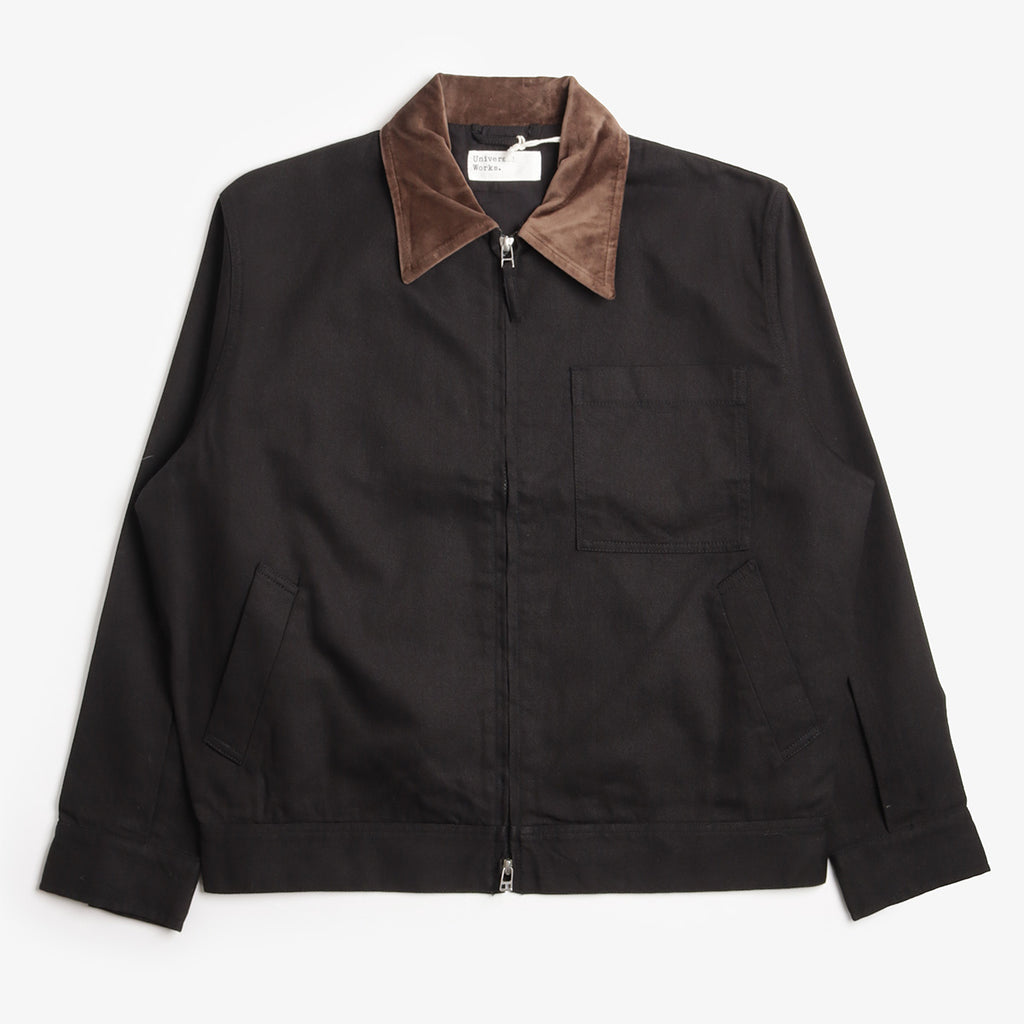 Universal Works Rose Bowl Jacket, Black Works Twill, Detail Shot 1