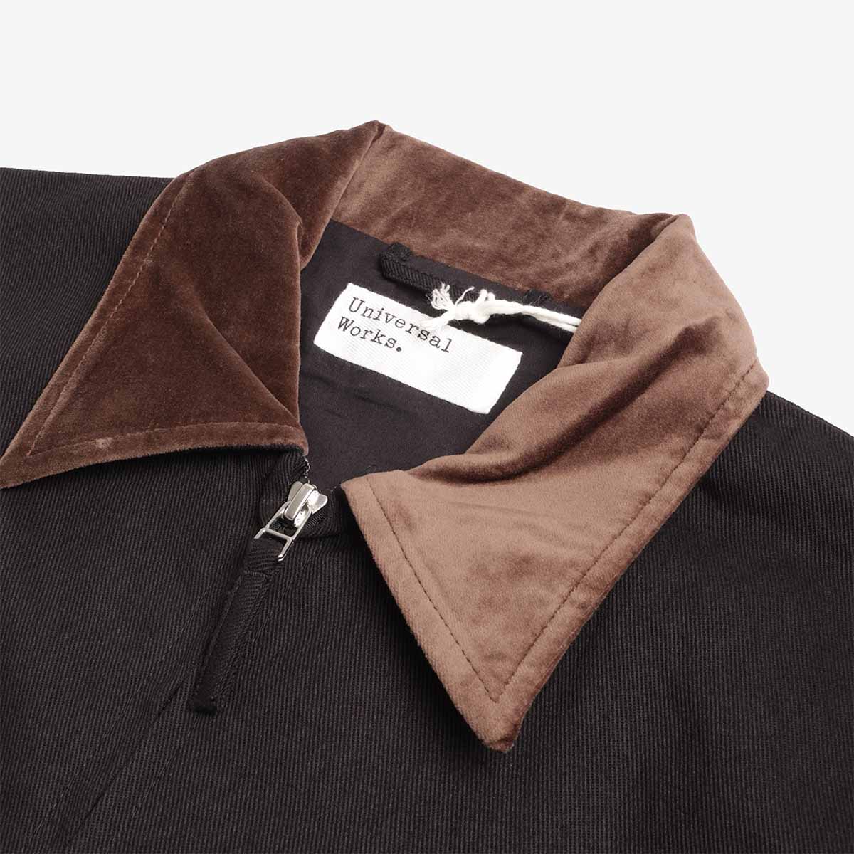 Universal Works Rose Bowl Jacket, Black Works Twill, Detail Shot 2
